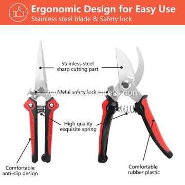 Professional 2 Pieces stainless steel pruning shears garden shears garden scissors trimming garden pruner set